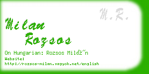 milan rozsos business card